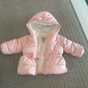 Baby girls Pink Hooded Baby Puffer Jacket